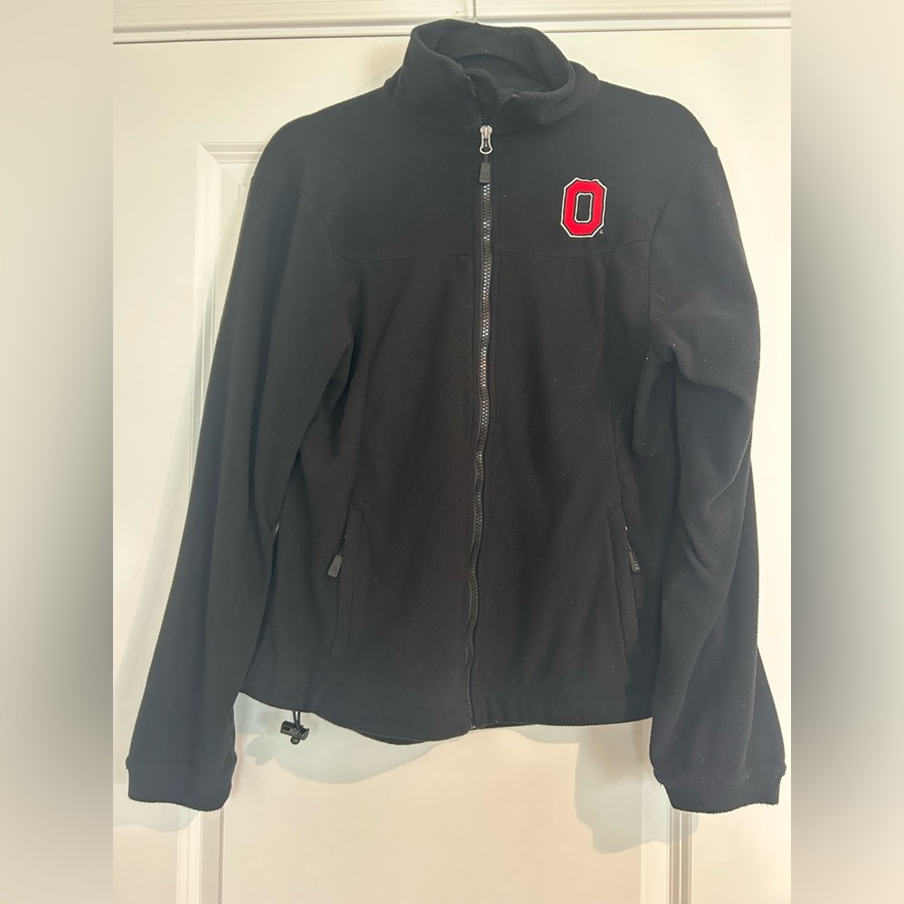 Black Ohio State Embroidered Zip Up